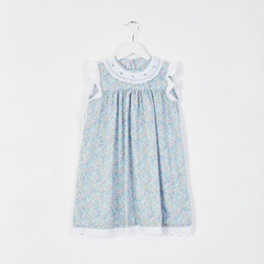 VESTIDO CUELLO SMOCK LIBERTY LILA