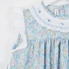 VESTIDO CUELLO SMOCK LIBERTY LILA - comprar online