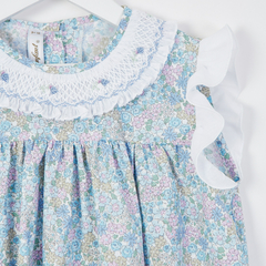 VESTIDO CUELLO SMOCK LIBERTY LILA - Petit Enfant Ropa de bebes