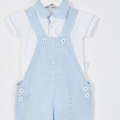 BODY M/CORTA POPLIN RAYADO CELESTE