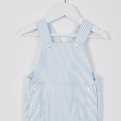 BOMBACHUDO VELCRO CLOQUÉ RAYADO CELESTE - Petit Enfant Ropa de bebes
