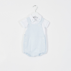 BOMBACHUDO VELCRO CLOQUÉ RAYADO CELESTE