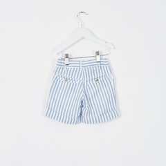BERMUDA LINO RAYADO CELESTE - Petit Enfant Ropa de bebes