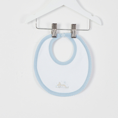 BABERO RAYADO CELESTE Y BLANCO - Petit Enfant Ropa de bebes
