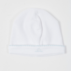 GORRO PLUSH BLANCO PICOT CELESTE