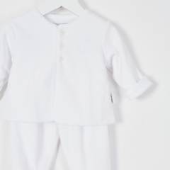 CONJUNTO TAPADITO Y RANITA PLUSH PICOT BLANCO - comprar online