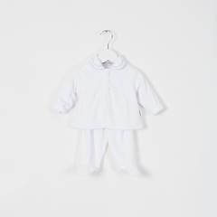 CONJUNTO TAPADITO Y RANITA PLUSH PICOT BLANCO