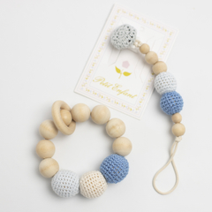 SET PORTACHUPETE MADERA + SONAJERO CELESTE