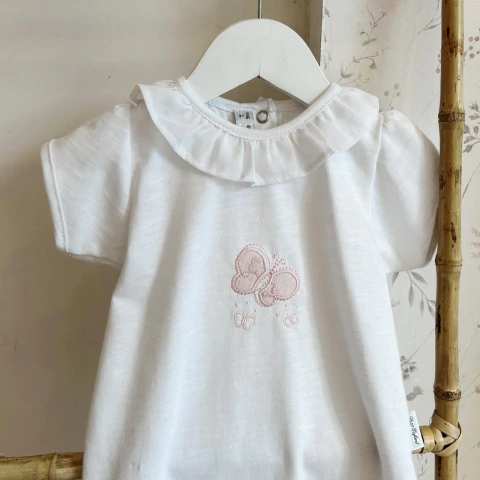 BODY M/CORTA FLAME BLANCO APLIQUE GASA CALA - comprar online