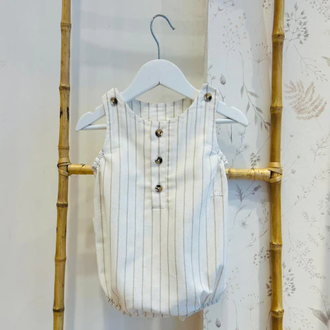 BOMBACHUDO CERRADO LINO RAYADO BEIGE - comprar online