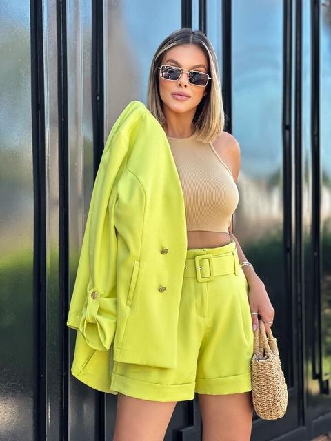 Short Alfaiataria Pregas