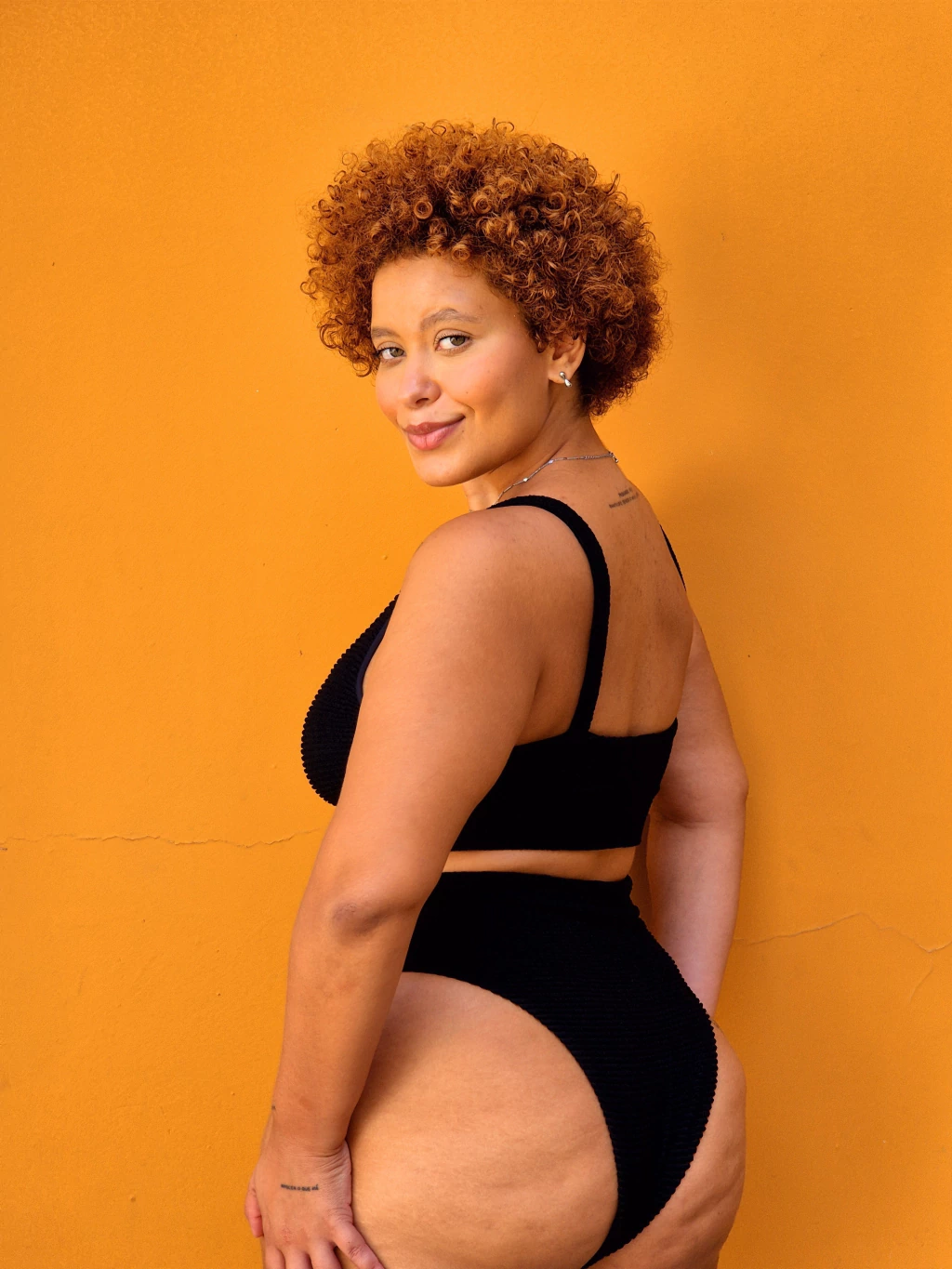 Calcinha Hot Pants Biquíni - Toalha preto