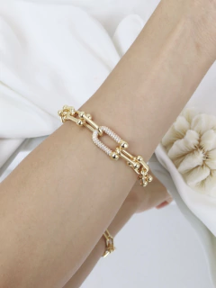 Pulseira inspiração alta joalheria cravejada-CD14385 - comprar online