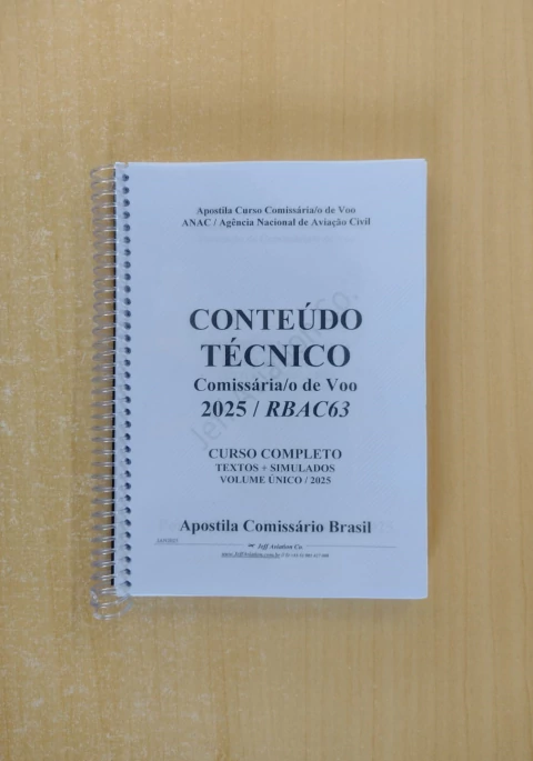 APOSTILA CONTEÚDO TÉCNICO 2025 // CURSO COMPLETO COMISSÁRIOS 2025 + RBAC63 - comprar online