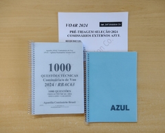 PRÉ-TRIAGEM AZUL 2024 // Apostila 1000 QUESTÕES TÉCNICAS SELEÇÃO Comissária/o de Voo 2024 + CADERNO AZUL