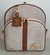 Mochila média linho bege e caramelo - comprar online