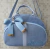Bolsa M Personalizada Linho Azul Bebê - comprar online