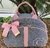 Bolsa G Linho Cinza e Rosa Bebê - comprar online