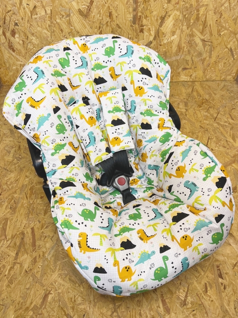 Capa Universal Para Bebê Conforto - Dino Grid