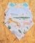 Trio Babador Bandana Impermeável - África + Vitral Azul + Baleia Tiffany