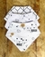 Trio Babador Bandana Impermeável - Família Ursos + Bichinhos nas Nuvens + Losango Preto