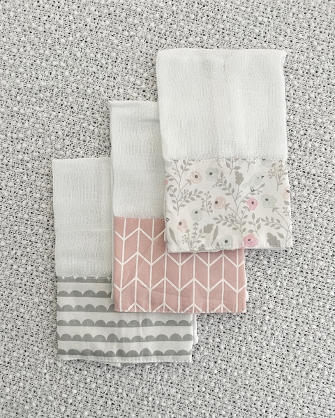 Trio de Boca - Pássaros no Jardim + Espinha de Peixe Rosa + Ondinha Cinza