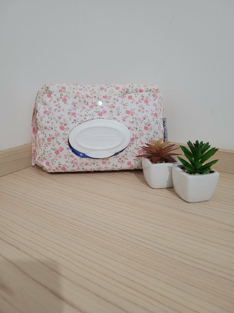 Porta Fralda Portátil - Florzinha Rosa