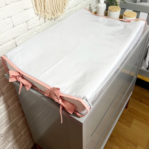 Trocador Americano Branco - Acabamento Rosa Salmão