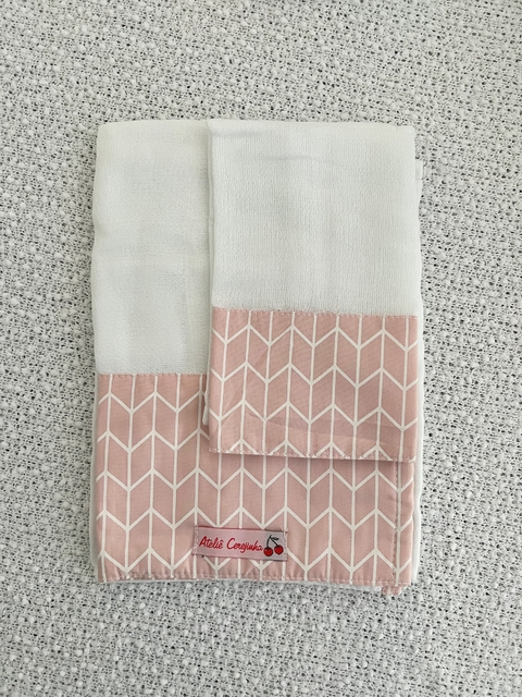 Pano de Boca + Ombro - Espinha de Peixe Rosa - comprar online