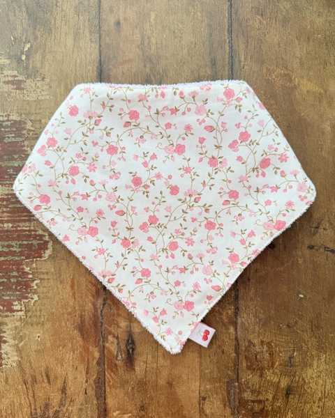Babador Bandana Impermeável - Florzinha Rosa