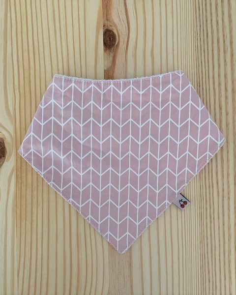 Babador Bandana Impermeável - Espinha de Peixe Rosa