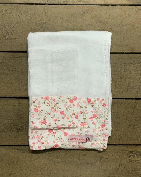 Pano de Boca + Ombro - Florzinha Rosa