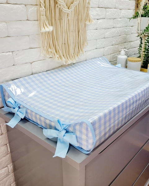 Trocador Americano Vichy Azul Claro - Acabamento Azul Claro - comprar online