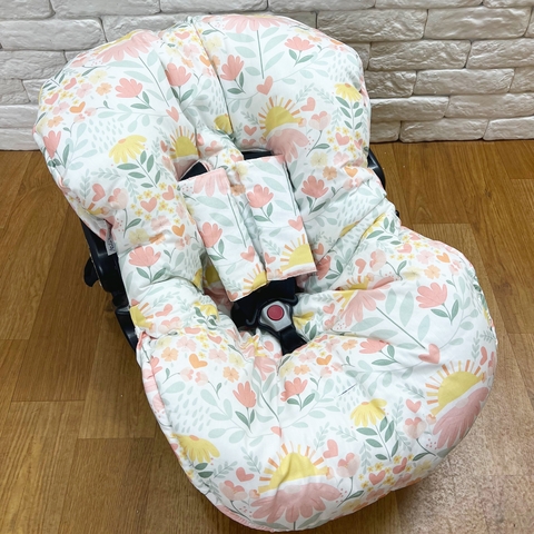Capa Universal Para Bebê Conforto - Jardim Ensolarado