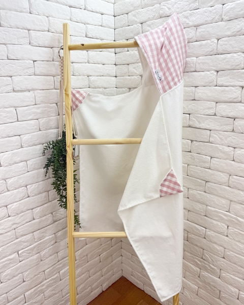 Toalhão Infantil Vichy Rosa Chá - Ateliê Cerejinha - comprar online