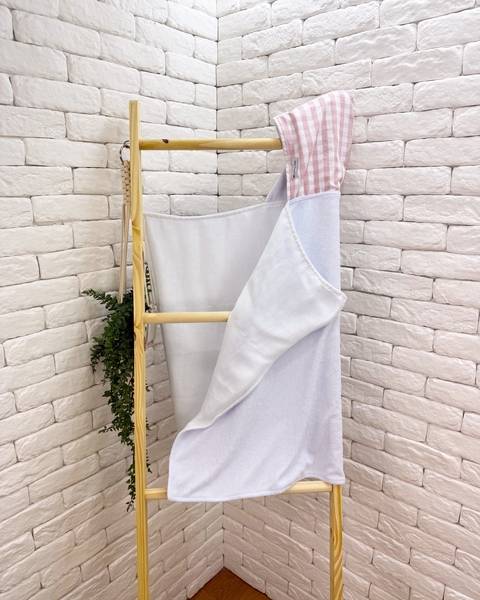 Toalha Bebê Vichy Rosa Chá - Ateliê Cerejinha - comprar online
