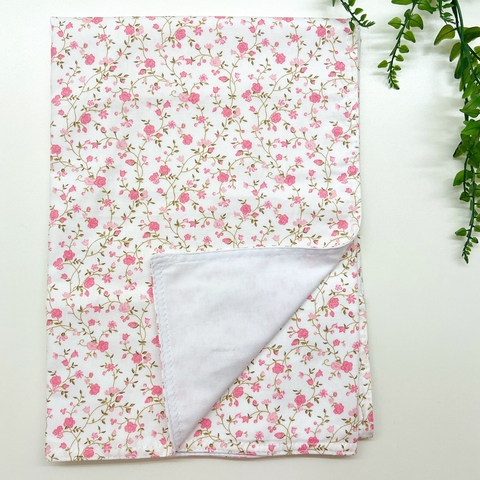 Manta/Cueiro - Florzinha Rosa