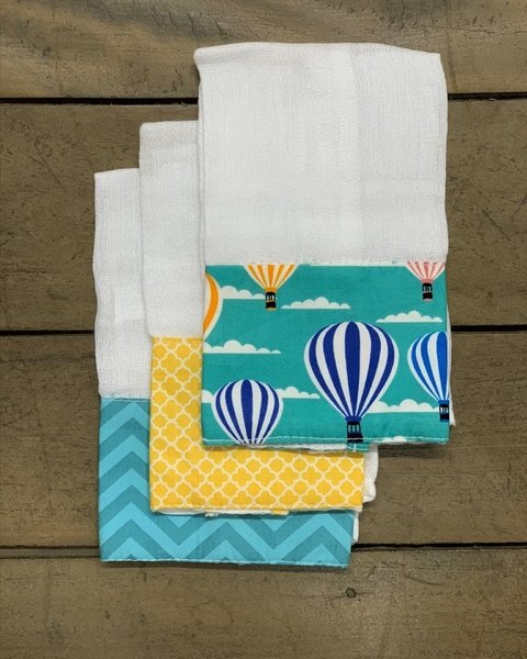 Trio de Boca - Balão + Azulejo Amarelo + Chevron Turquesa