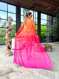 SAÍDA LONGA DEGRADÊ PINK E LARANJA CARMEL 358 VAR 09 - LD