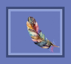 PAREÔ FUNDO LILAS COM PENA COLORIDA LD - comprar online