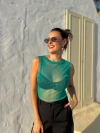 BODY VERDE LUREX SEM MANGA