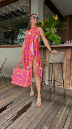 SAIA TRANSPASSADA ONÇA PINK COM LARANJA 550 VAR 02 - comprar online
