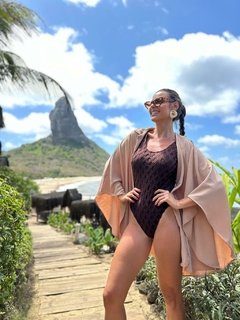 MAIÔ MACRAME MARROM M LD - loja online