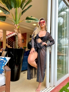 SAÍDA LONGA LUREX PRETA COM PRATA