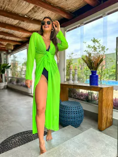 SAIDA LONGA LISA VERDE NEON - Musa Luz