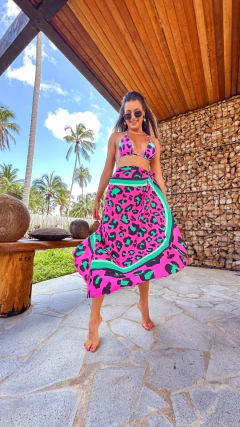SAIA TRANSPASSADA GAIA VERDE COM PINK - comprar online