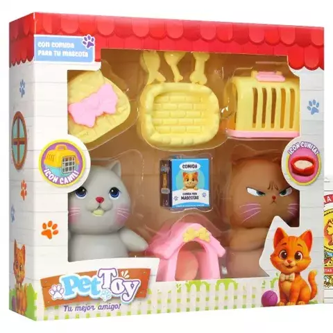 Set de Mascotas x2 con Accesorios – Juguete en Caja Visor