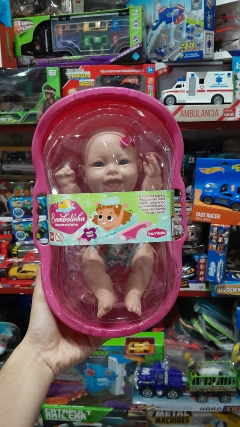 Bebe real con bañadera 20 cm Importado - comprar online