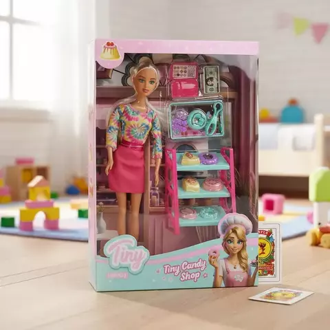 Muñeca Tiny con Tienda de Dulces ¡Una Aventura Dulce y Divertida!