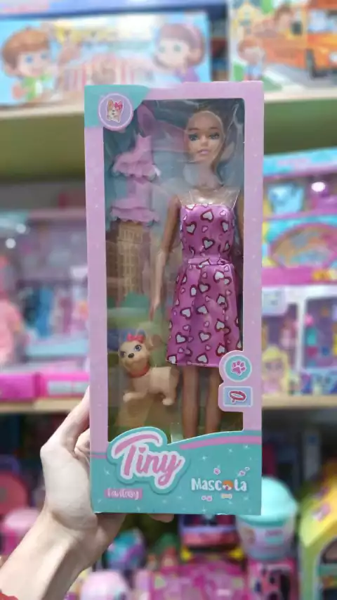 Muñeca Tiny con Perrito y Patines | Juguete Infantil Importado
